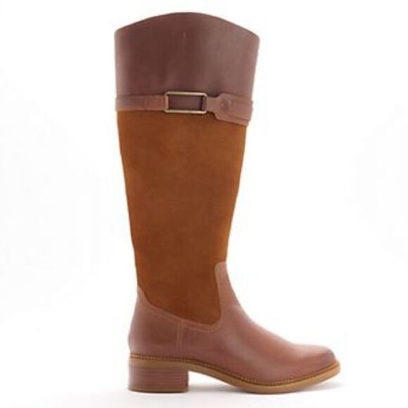 Clark’s Maye Carly Tall-Shaft Boot Leather Boots In Tan 6M NWT - Picture 1 of 12